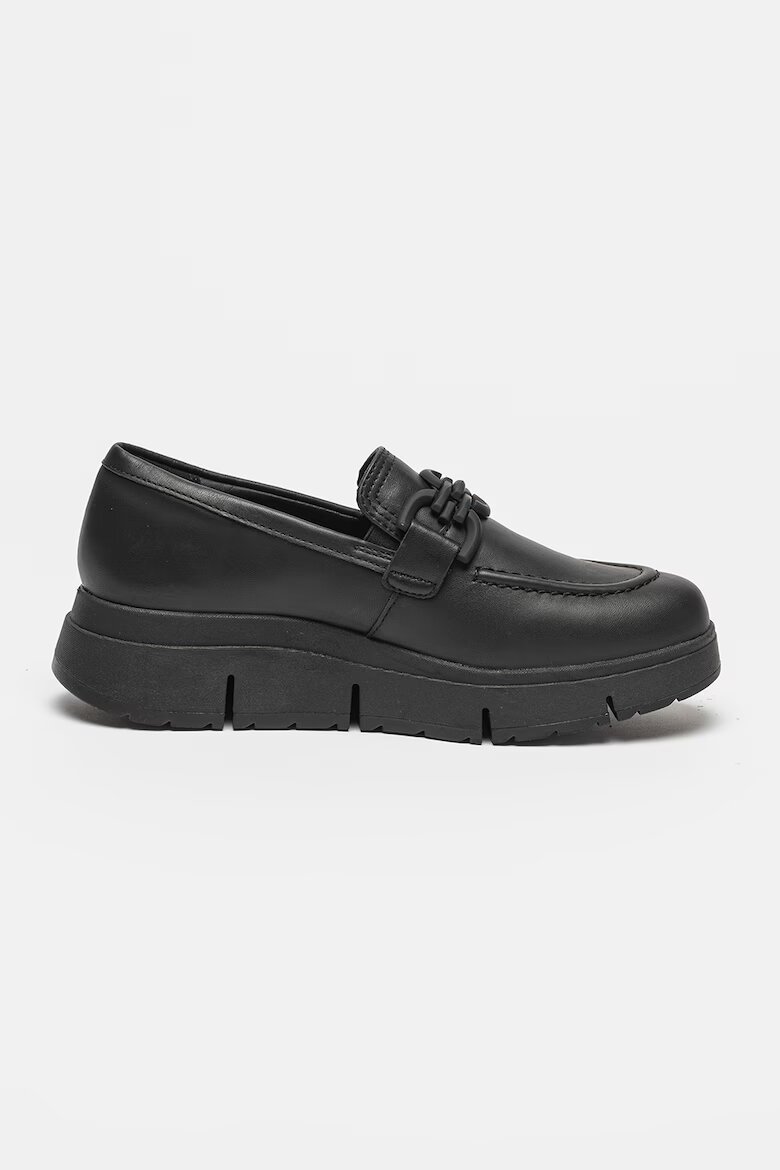 Clarks Кожени мокасини с контрасти Черен