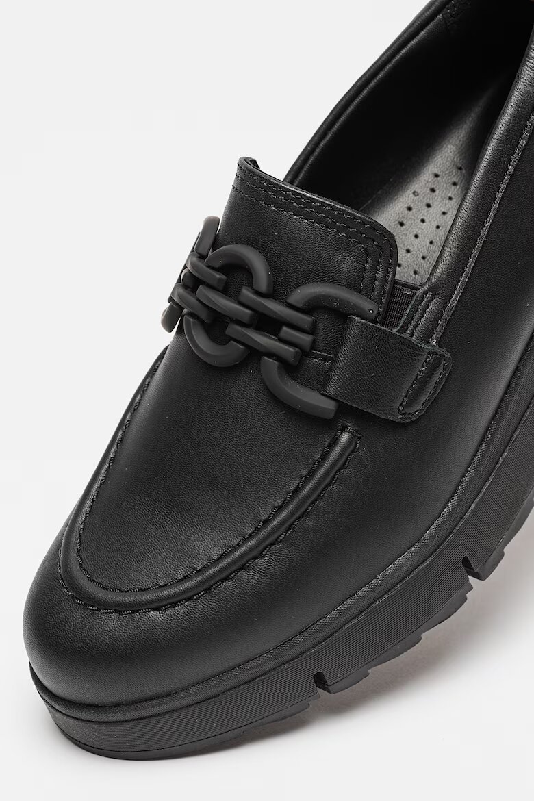 Clarks Кожени мокасини с контрасти Черен
