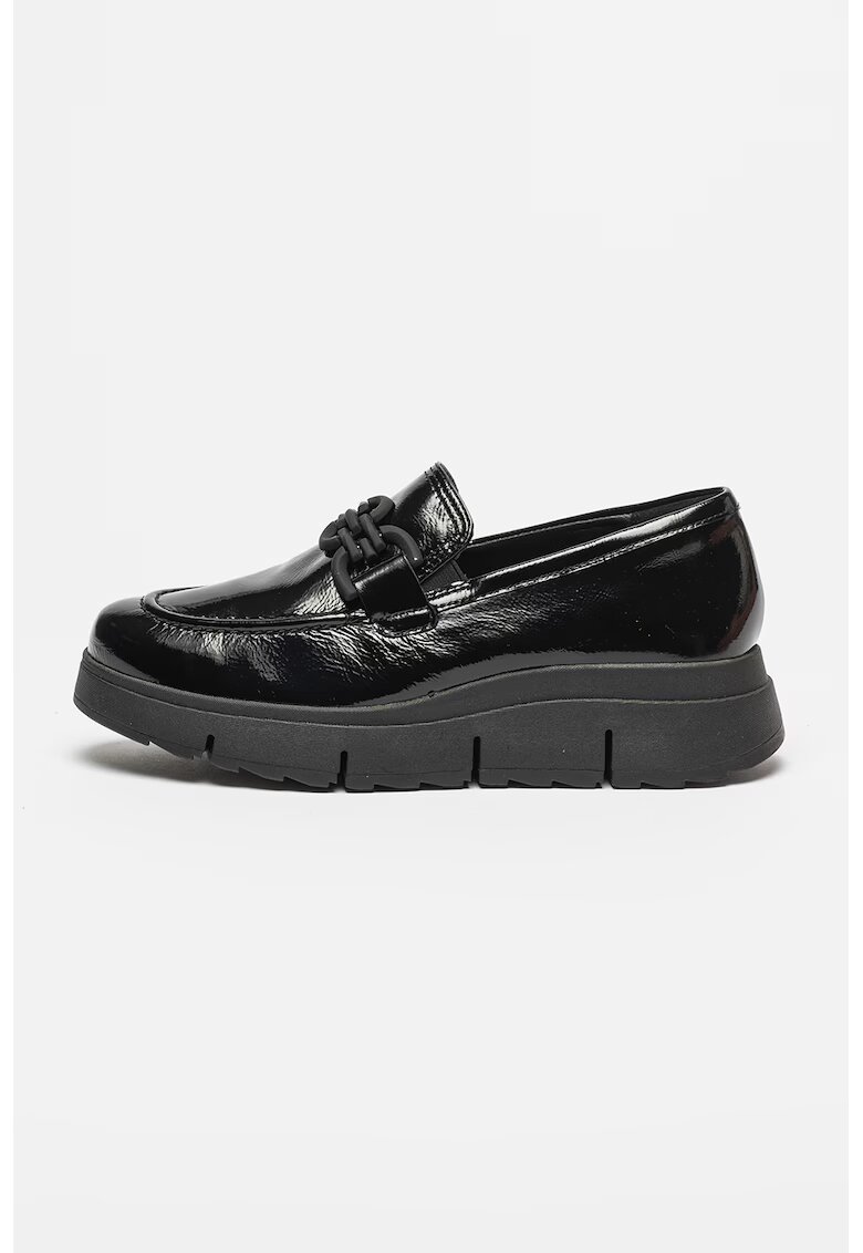 Clarks Кожени мокасини с контрасти - Избеляло черно
