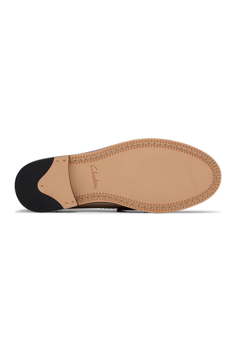 Clarks Кожени мокасини Светло бежово