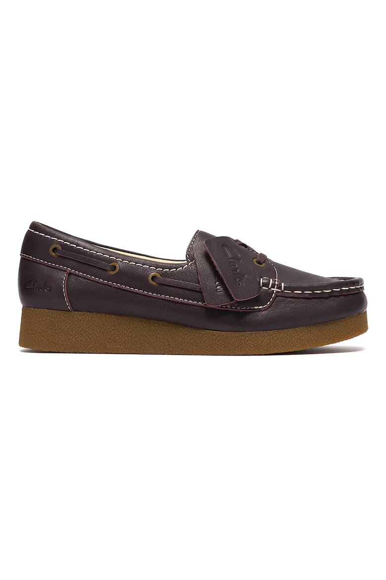 Clarks Кожени мокасини Wallabees Коняк кафяв