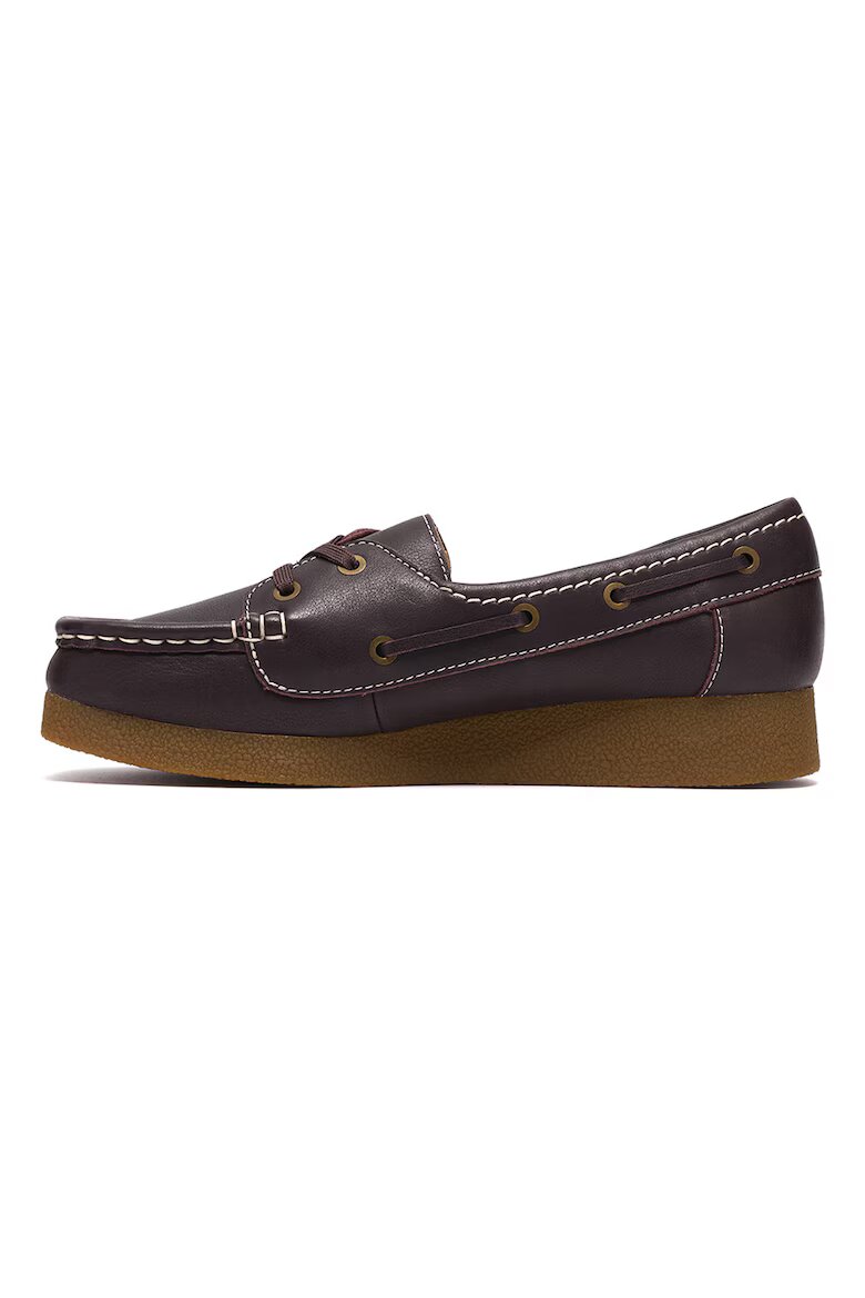 Clarks Кожени мокасини Wallabees Коняк кафяв