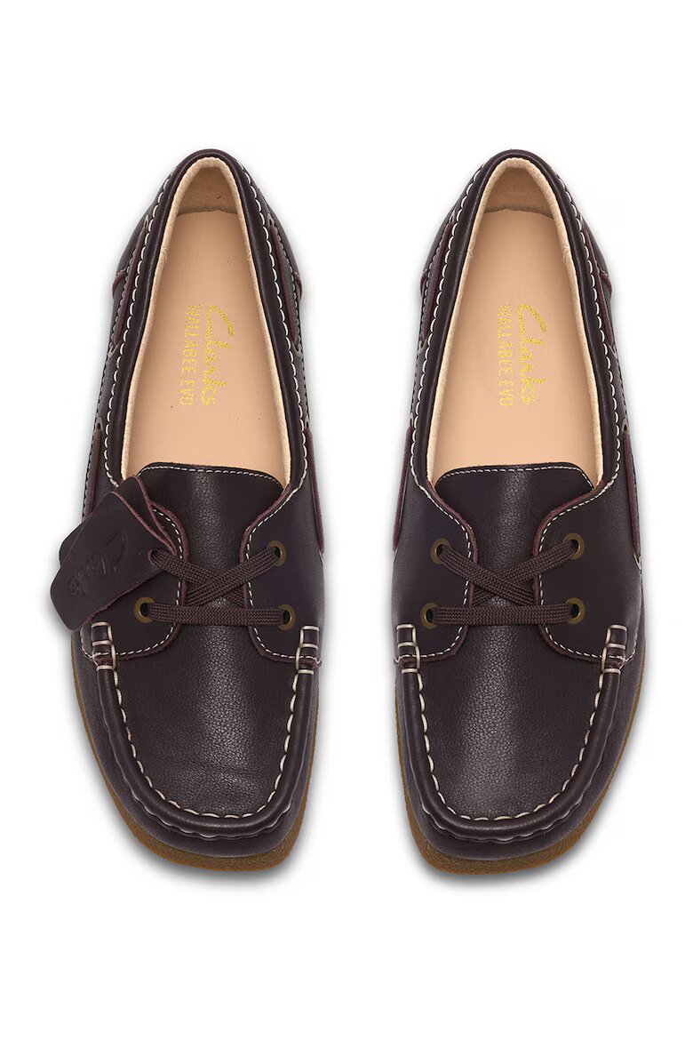 Clarks Кожени мокасини Wallabees Коняк кафяв