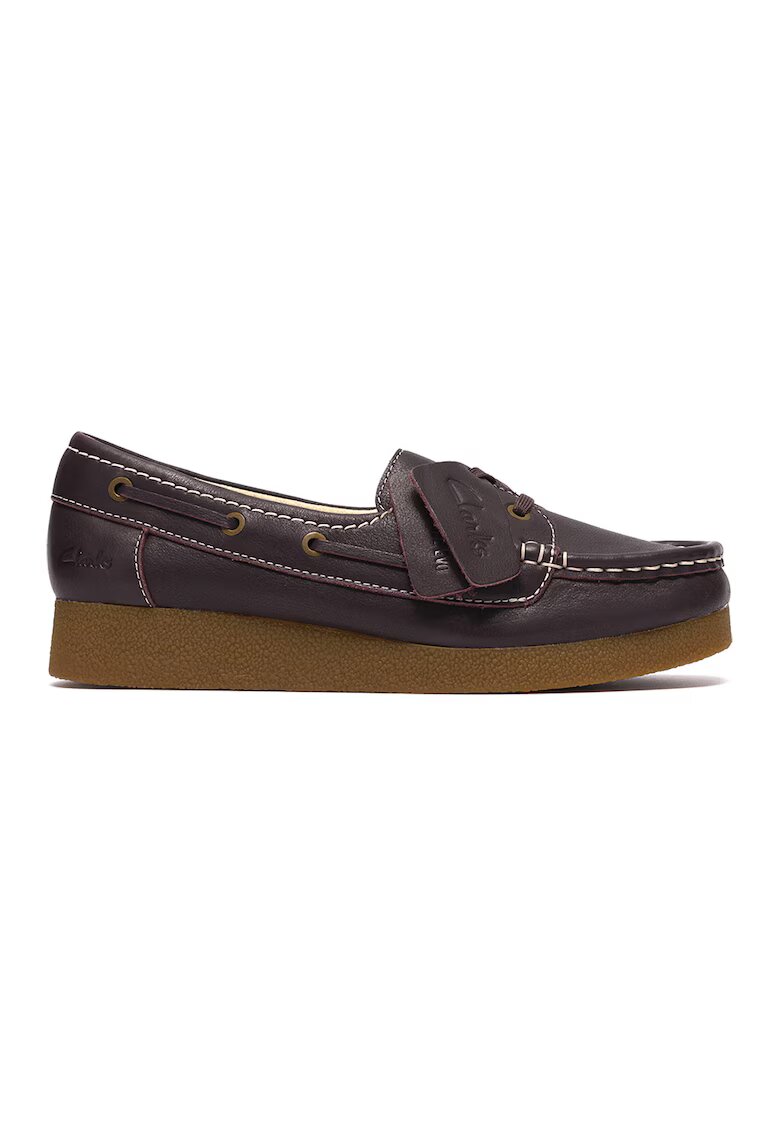 Clarks Кожени мокасини Wallabees - Коняк кафяв
