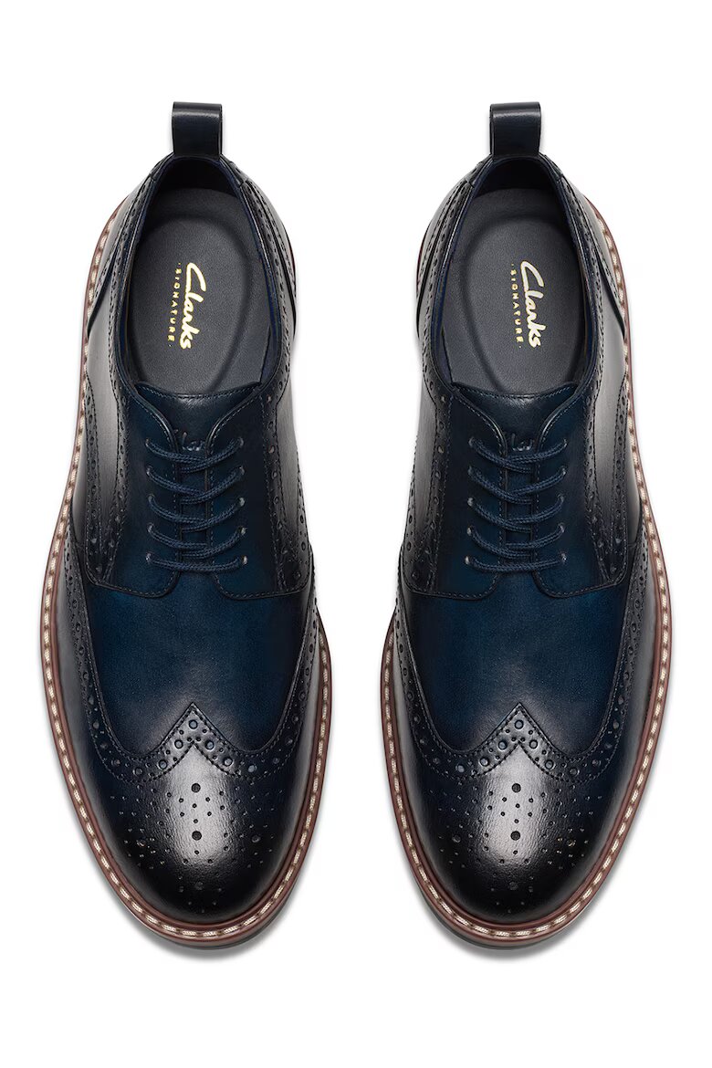Clarks Кожени обувки Aldwin Limit тип Brogue Тъмносин