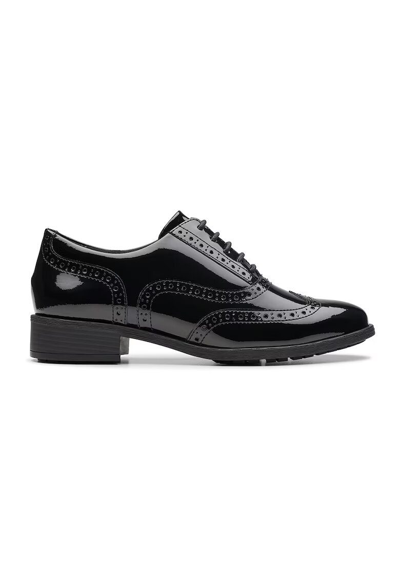 Clarks Кожени обувки Brogue - Избеляло черно
