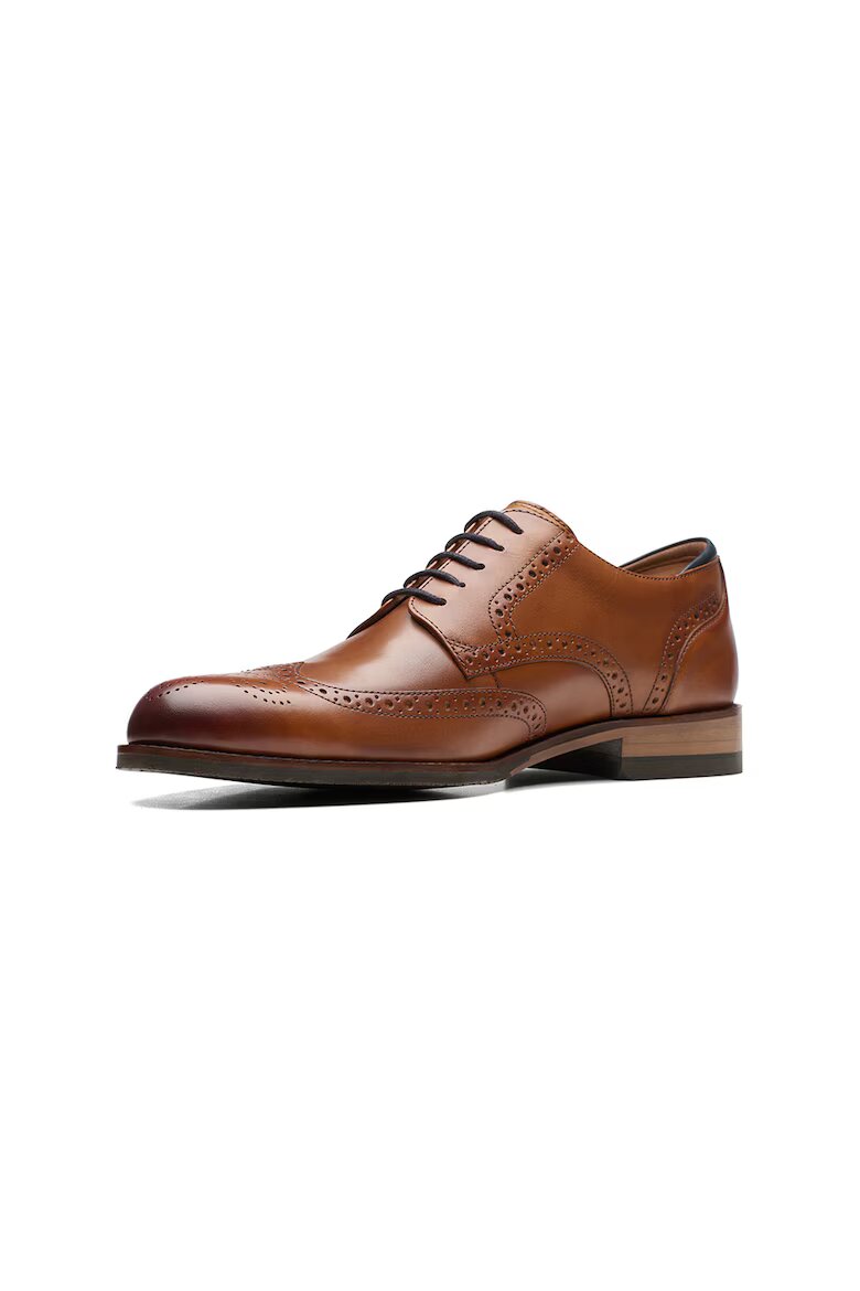 Clarks Кожени обувки Craftarlolimit тип Brogue Канелено кафяво