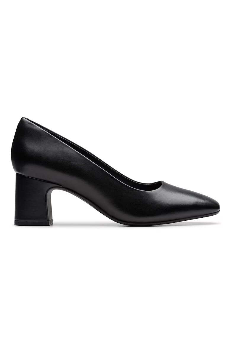 Clarks Кожени обувки Fernie-Court с масивен ток Черен