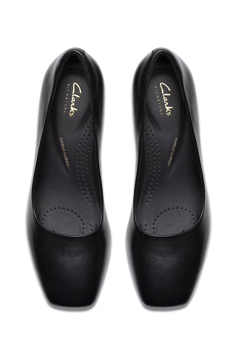 Clarks Кожени обувки Fernie-Court с масивен ток Черен