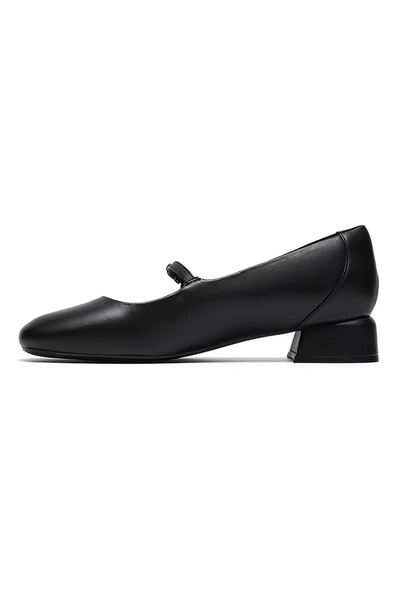 Clarks Кожени пантофки Daiss тип Mary Janes с малък ток Черен