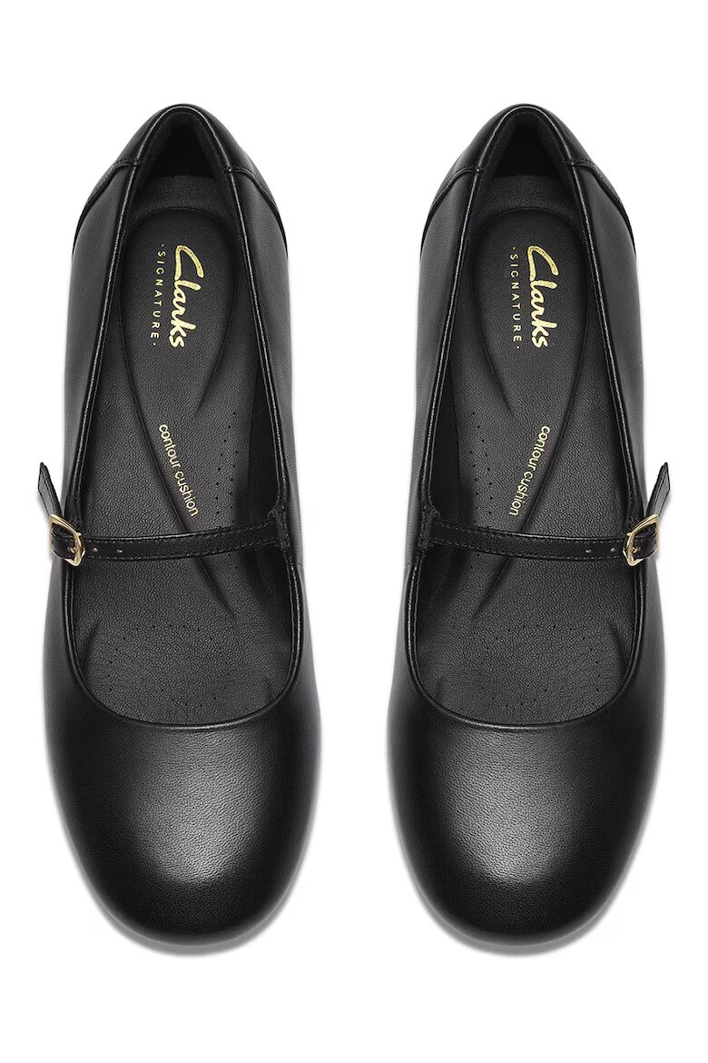 Clarks Кожени пантофки Daiss тип Mary Janes с малък ток Черен