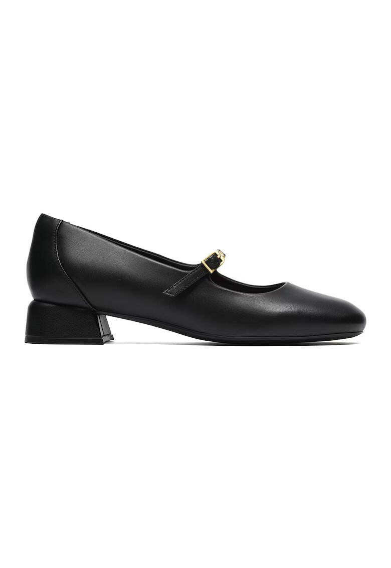 Clarks Кожени пантофки Daiss тип Mary Janes с малък ток - Черен