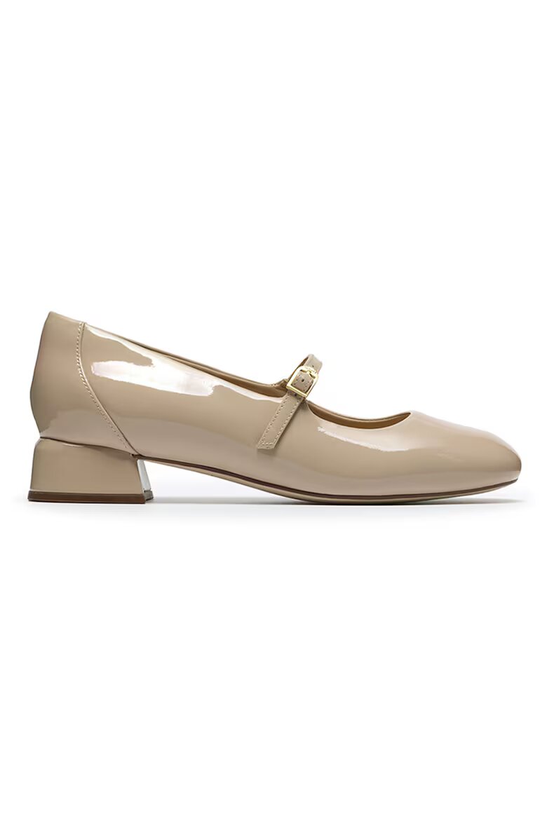 Clarks Кожени пантофки Daiss тип Mary Janes с малък ток Светло бежово