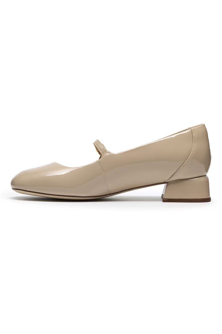 Clarks Кожени пантофки Daiss тип Mary Janes с малък ток Светло бежово