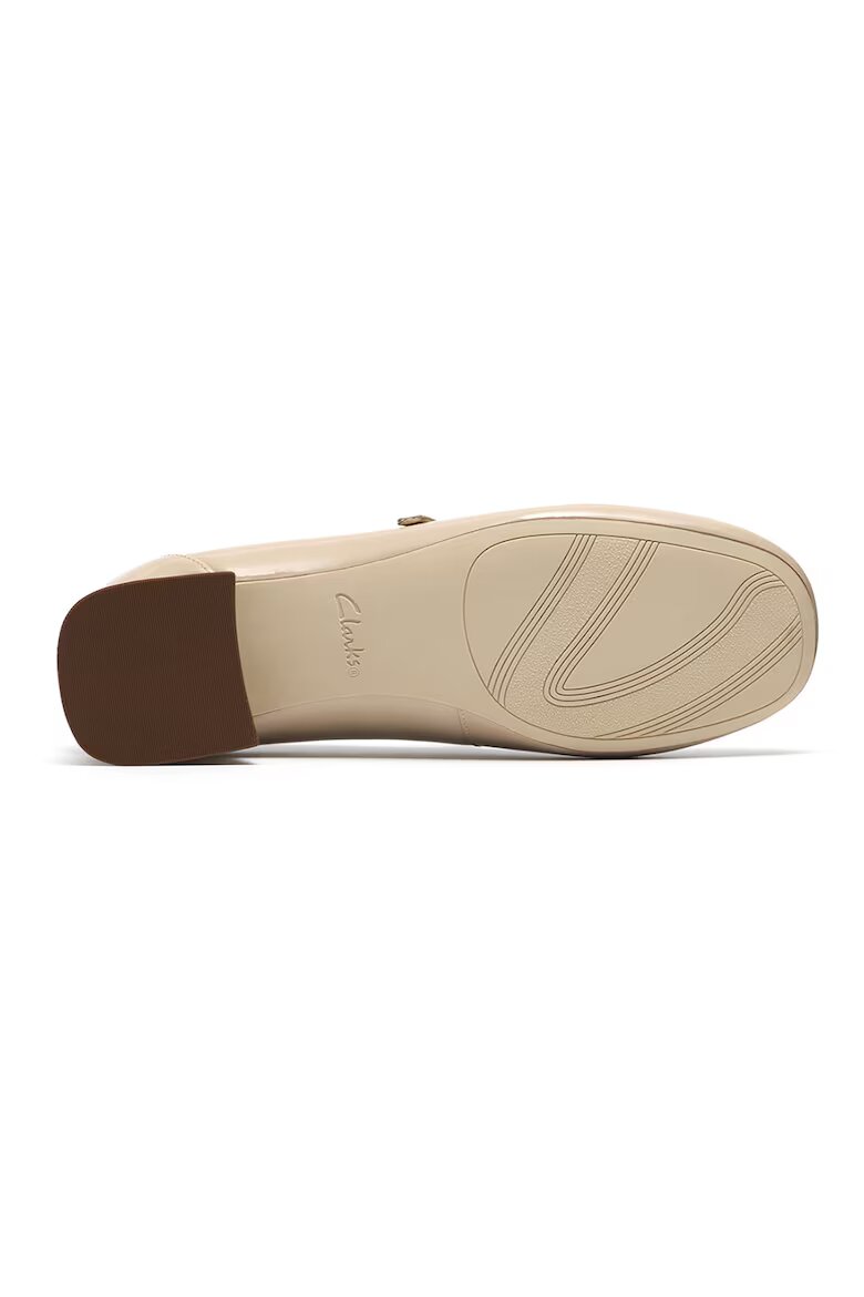 Clarks Кожени пантофки Daiss тип Mary Janes с малък ток Светло бежово