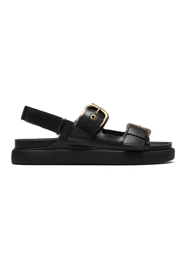 Clarks Кожени сандали Aristella Bay с тока - Черен