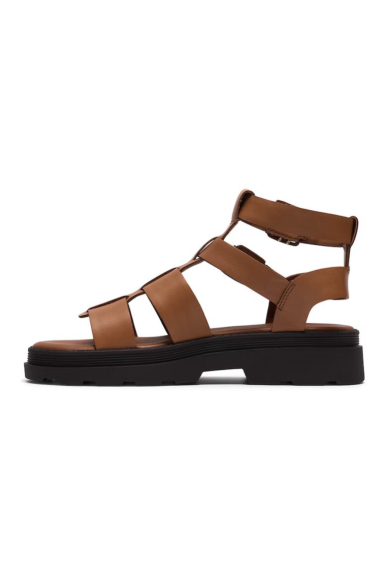 Clarks Кожени сандали Orinoco Cove с каишки с тока Канелено кафяво