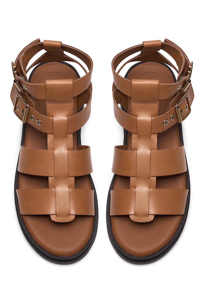 Clarks Кожени сандали Orinoco Cove с каишки с тока Канелено кафяво