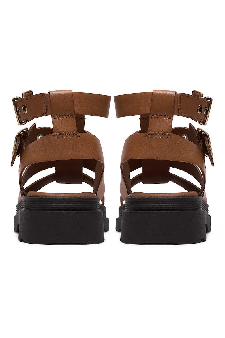 Clarks Кожени сандали Orinoco Cove с каишки с тока Канелено кафяво