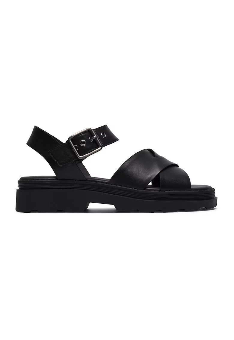 Clarks Кожени сандали Orinoco Cross - Избеляло черно