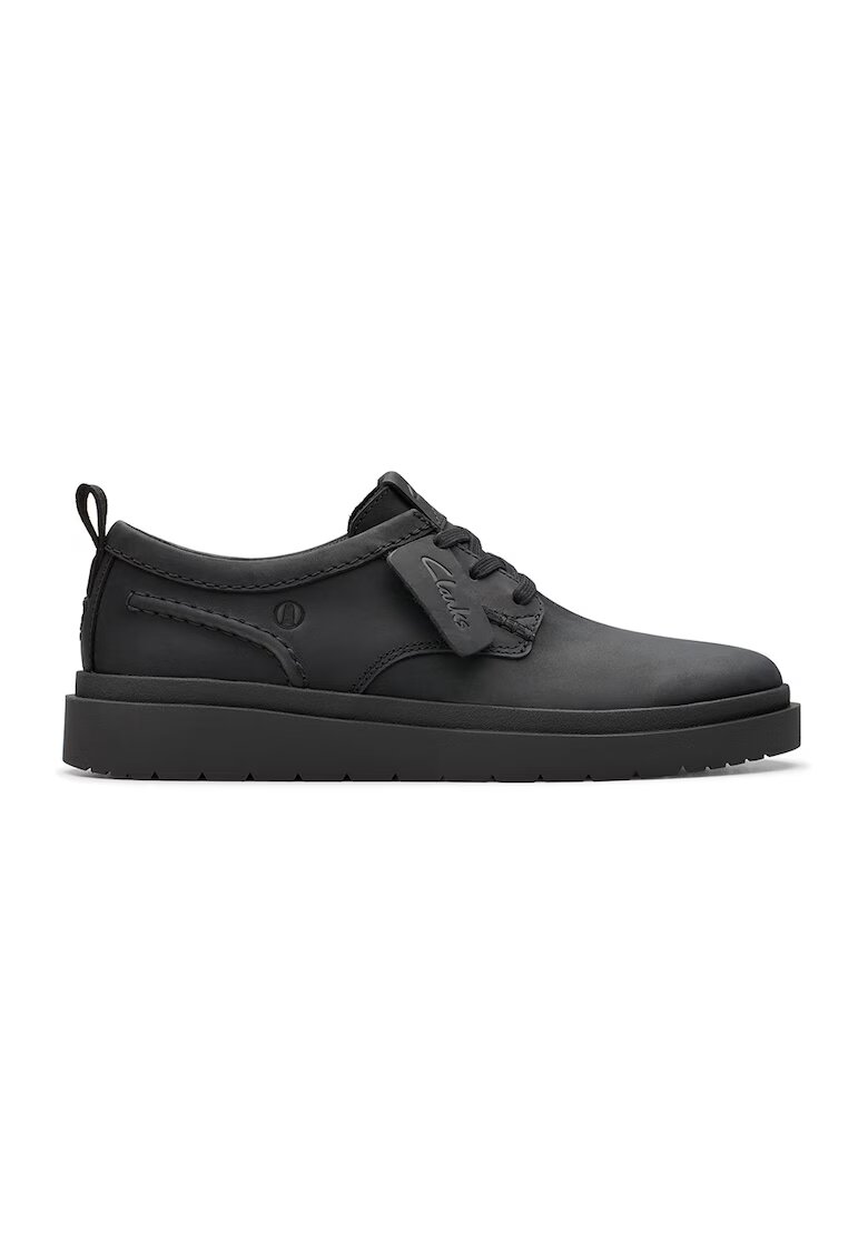 Clarks Кожени спортни обувки Polden - Антрацитно сиво