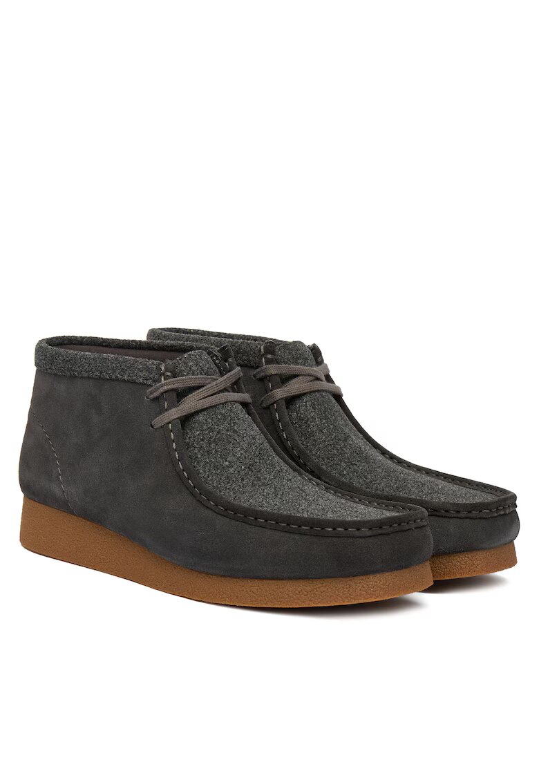 Clarks Мъжки боти - WallabeeEVO BT 26183 - естествена кожа - тъмносиви