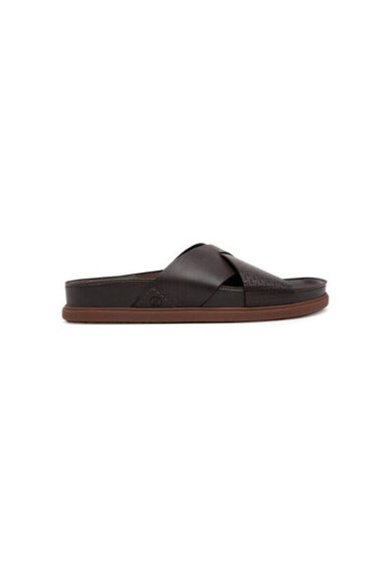 Clarks Мъжки чехли 26180888 - Естествена кожа - Кафяви