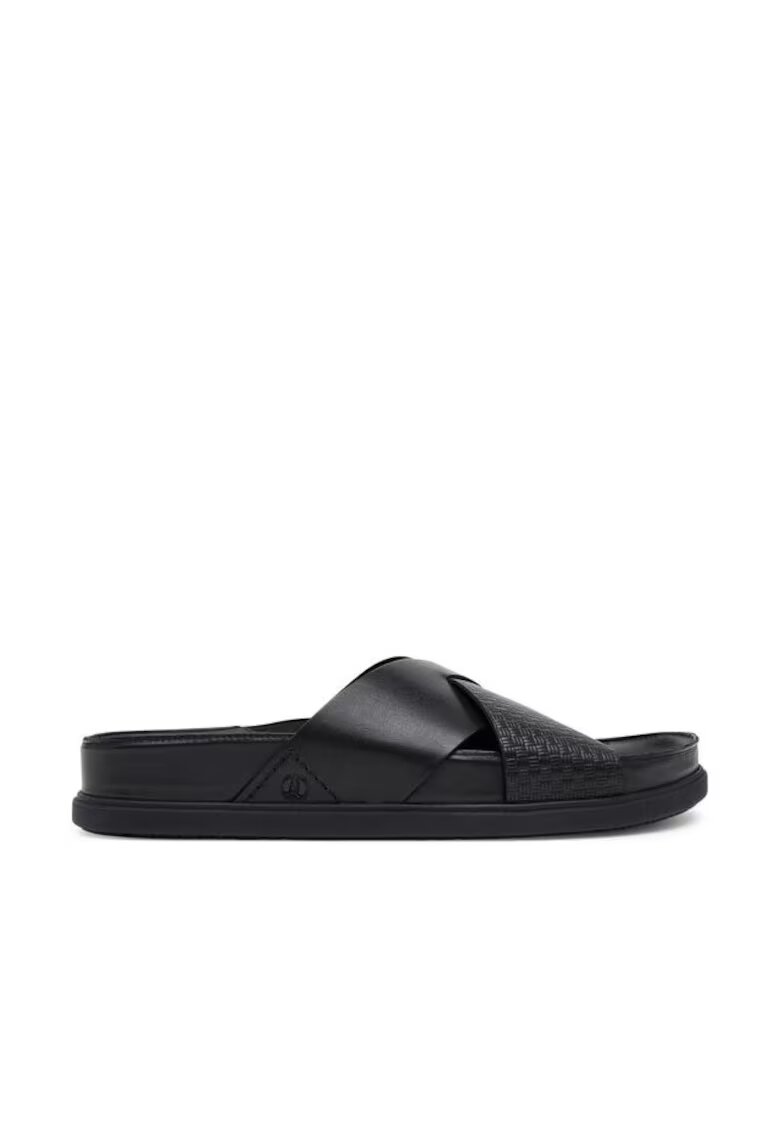 Clarks Мъжки чехли 26181382 - Естествена кожа - Черни