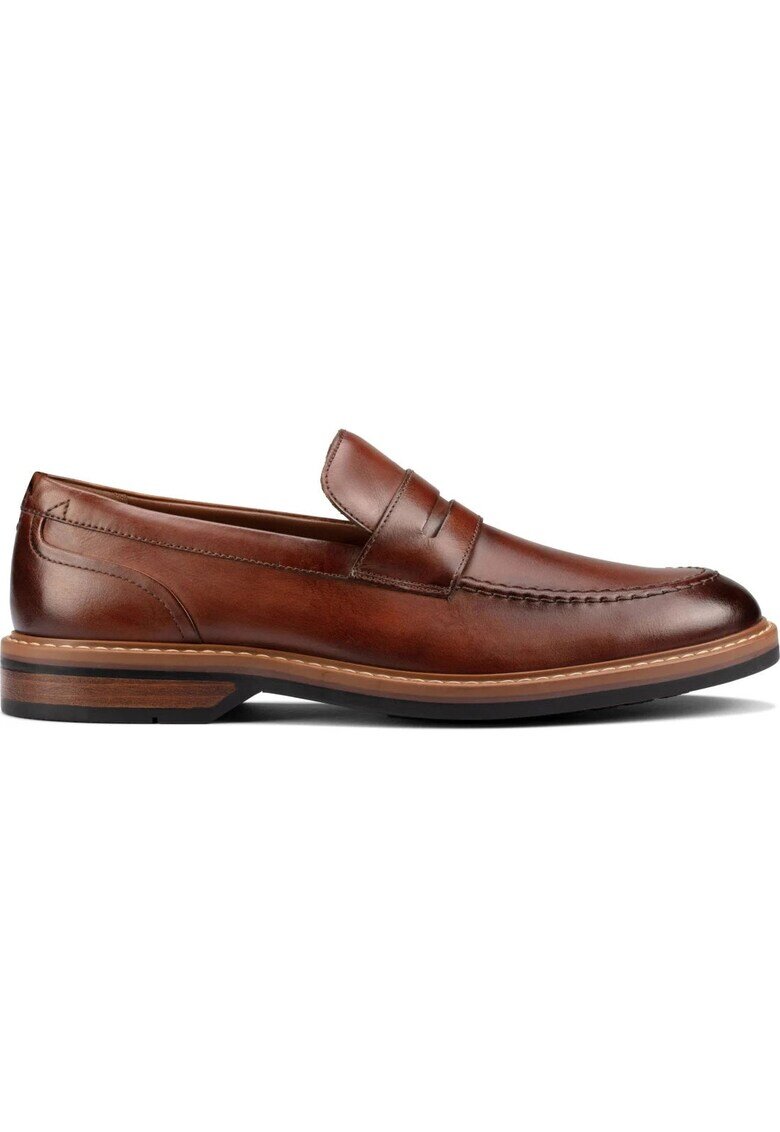 Clarks Мъжки мокасини - ежедневни - естествена кожа - кафяви - ниски токчета -