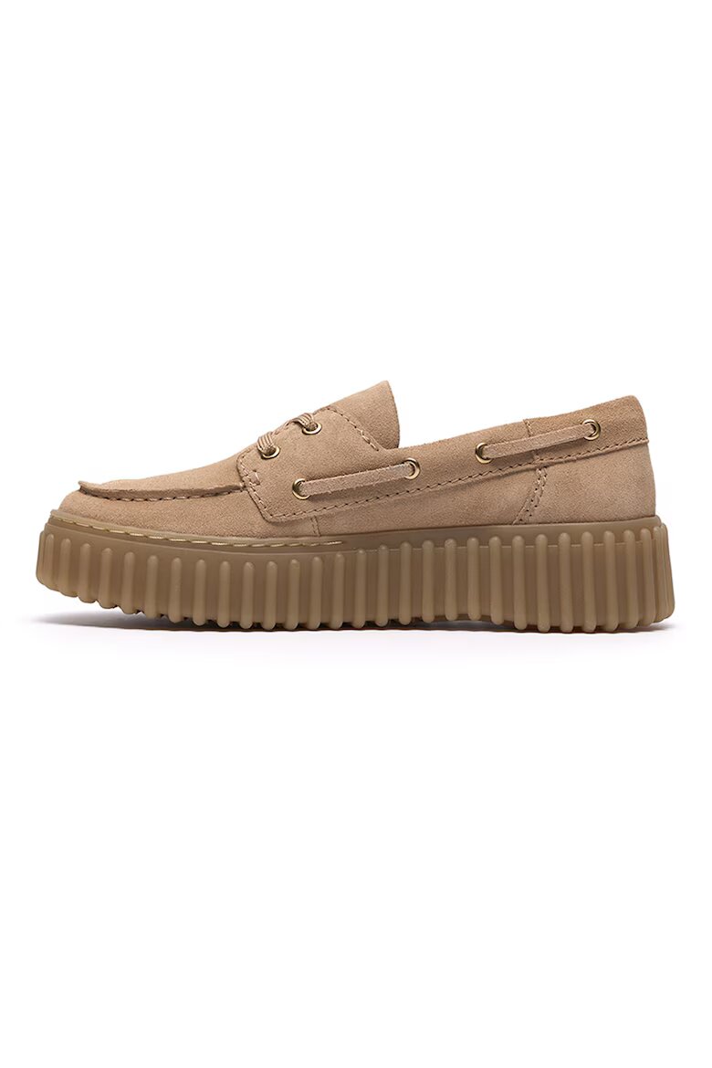 Clarks Мокасини Torhill от набук Розова сьомга