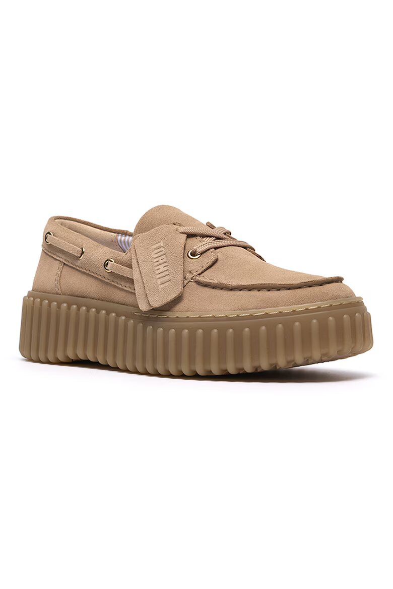 Clarks Мокасини Torhill от набук Розова сьомга