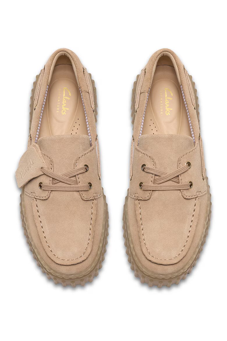 Clarks Мокасини Torhill от набук Розова сьомга