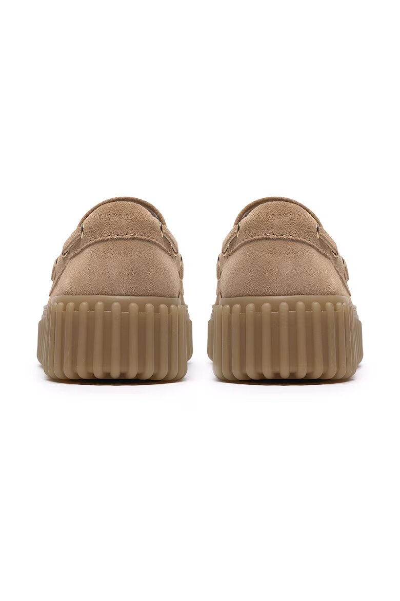 Clarks Мокасини Torhill от набук Розова сьомга