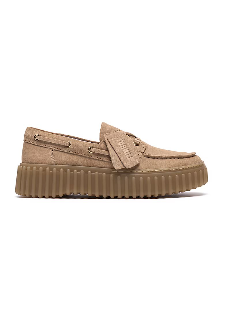 Clarks Мокасини Torhill от набук - Розова сьомга -