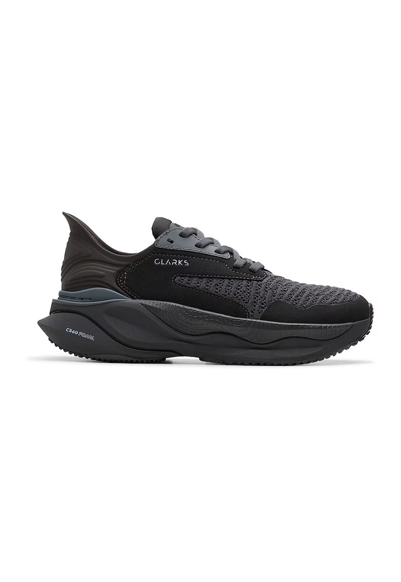 Clarks Омекотени спортни обувки Pace под глезена - Черен/Tъмносив/Прашно синьо