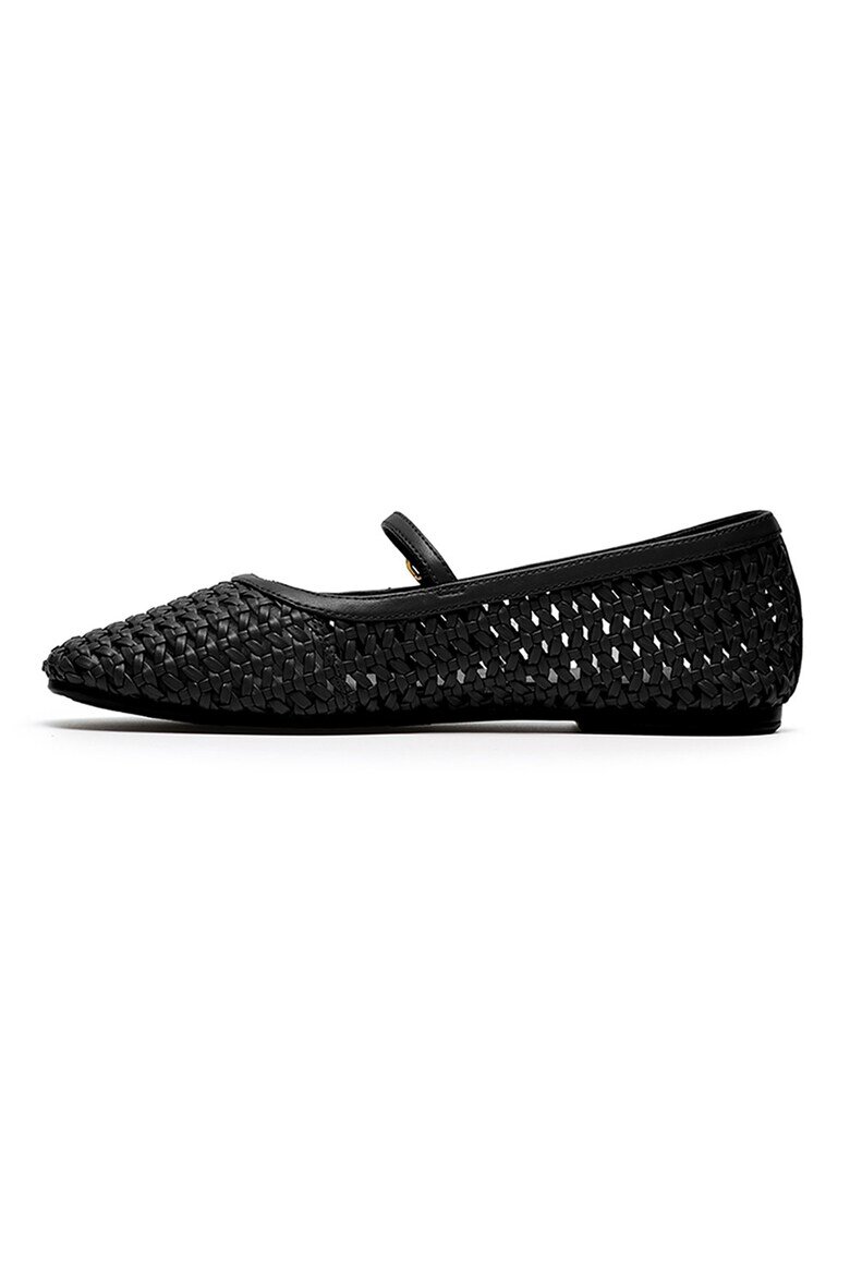 Clarks Пантофки Livia стил Mary Jane със сплетен дизайн Избеляло черно