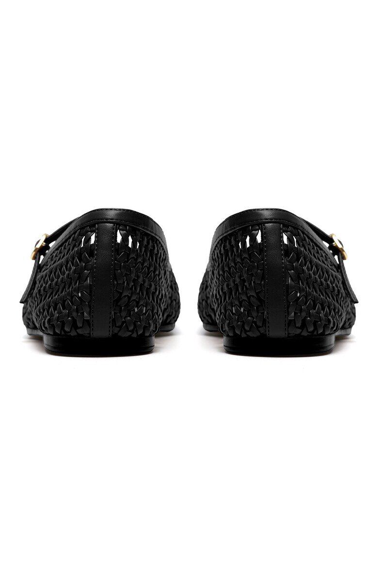 Clarks Пантофки Livia стил Mary Jane със сплетен дизайн Избеляло черно