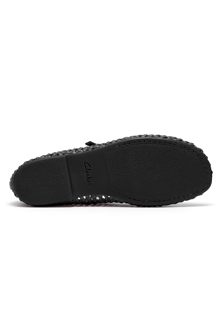Clarks Пантофки Livia стил Mary Jane със сплетен дизайн Избеляло черно