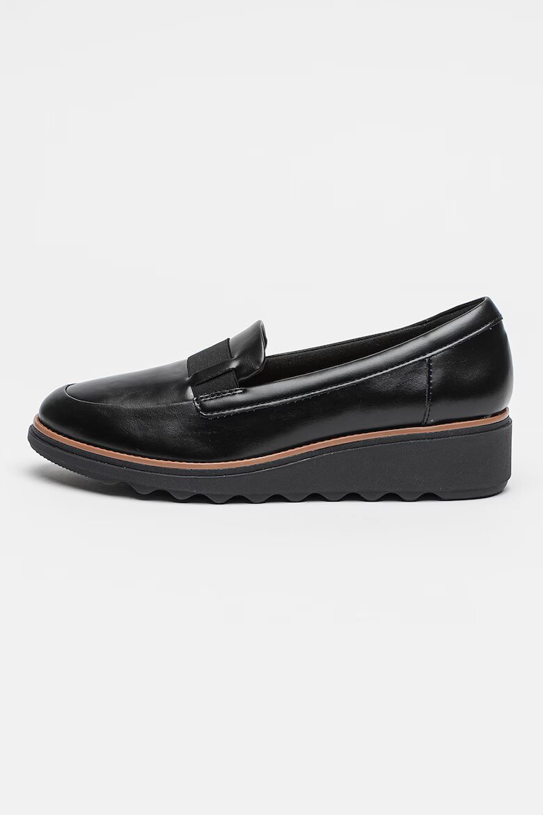 Clarks Скосени кожени мокасини Sharon Pace Черен