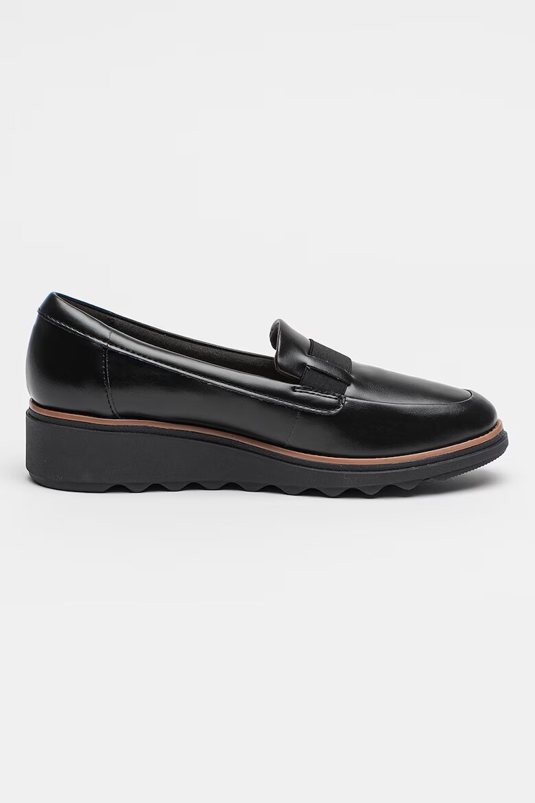 Clarks Скосени кожени мокасини Sharon Pace Черен