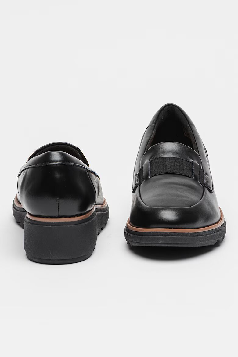 Clarks Скосени кожени мокасини Sharon Pace Черен