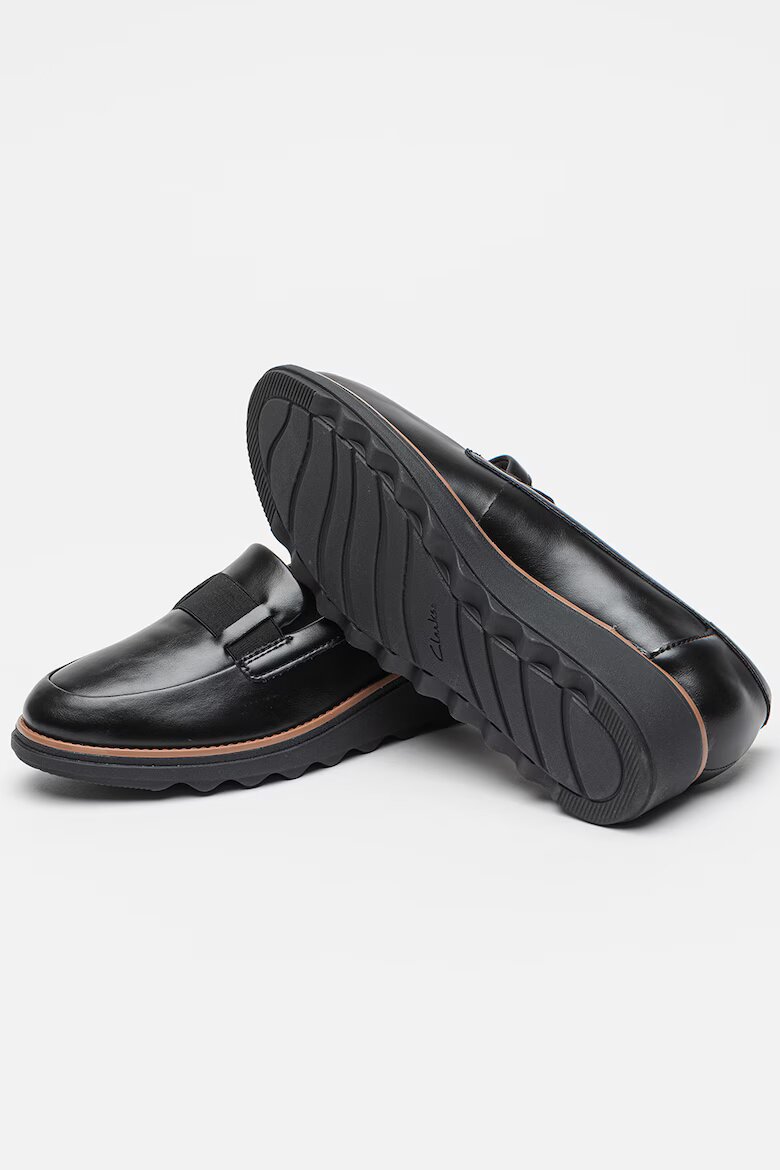 Clarks Скосени кожени мокасини Sharon Pace Черен