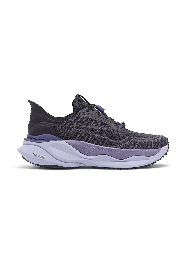 Clarks Текстилни спортни обувки с еластични връзки - Въглен сиво/Tъмносив