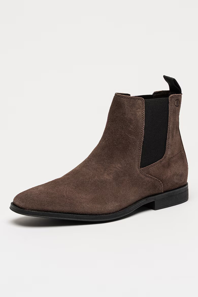 Clarks Велурени боти Paulton Easy тип Chelsea Кафяв