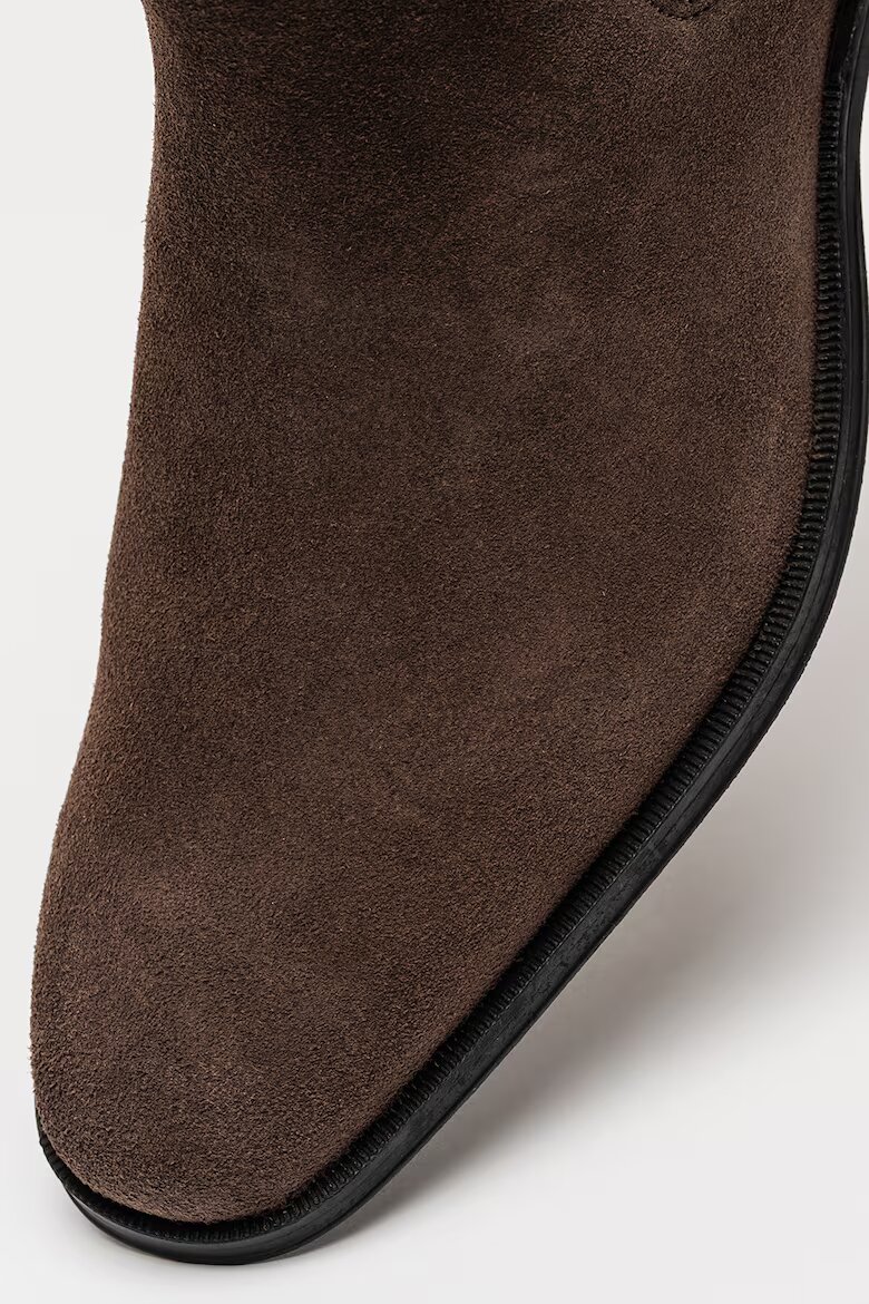 Clarks Велурени боти Paulton Easy тип Chelsea Кафяв