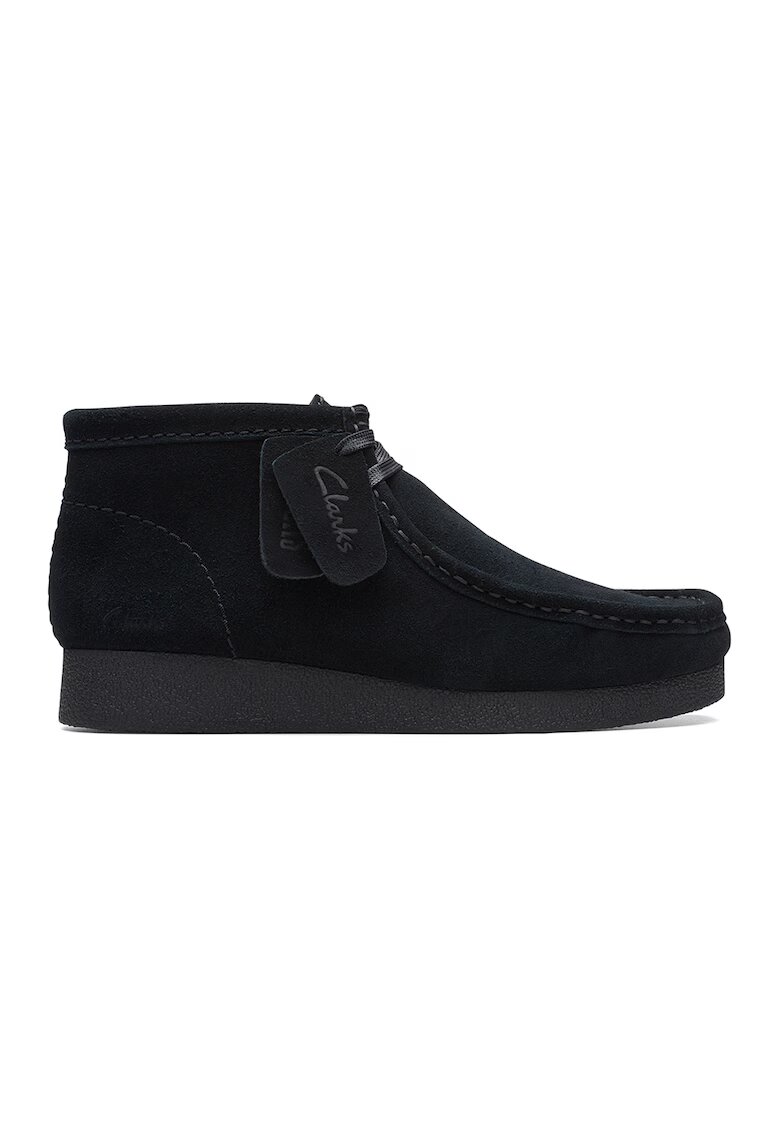 Clarks Велурени боти Wallabees с връзки