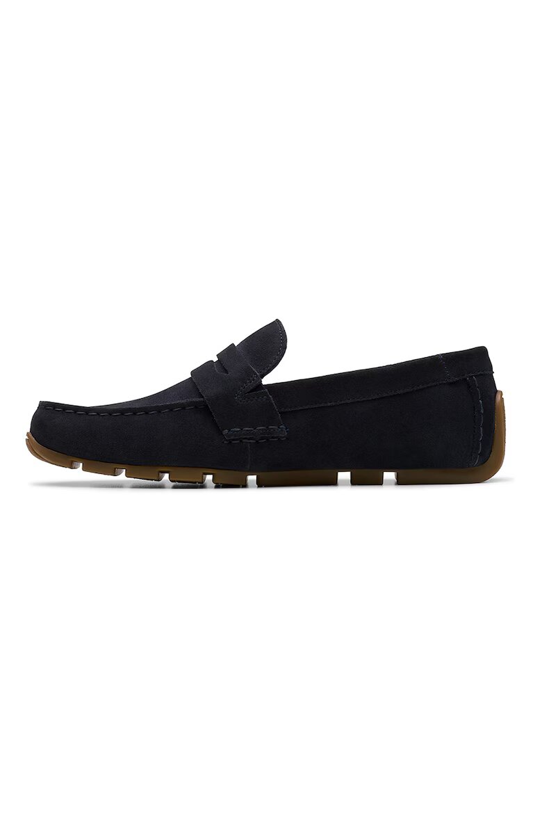 Clarks Велурени мокасини Corsley Bar Избеляло черно/Антрацитно сиво