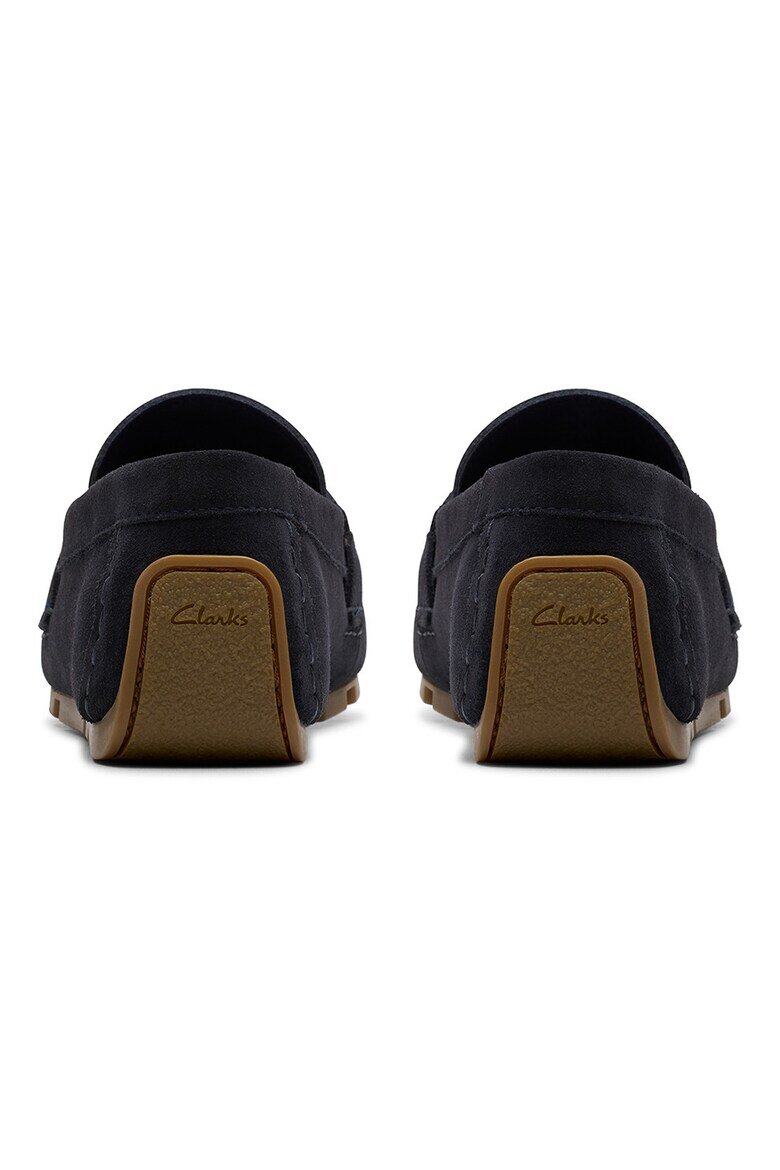 Clarks Велурени мокасини Corsley Bar Избеляло черно/Антрацитно сиво