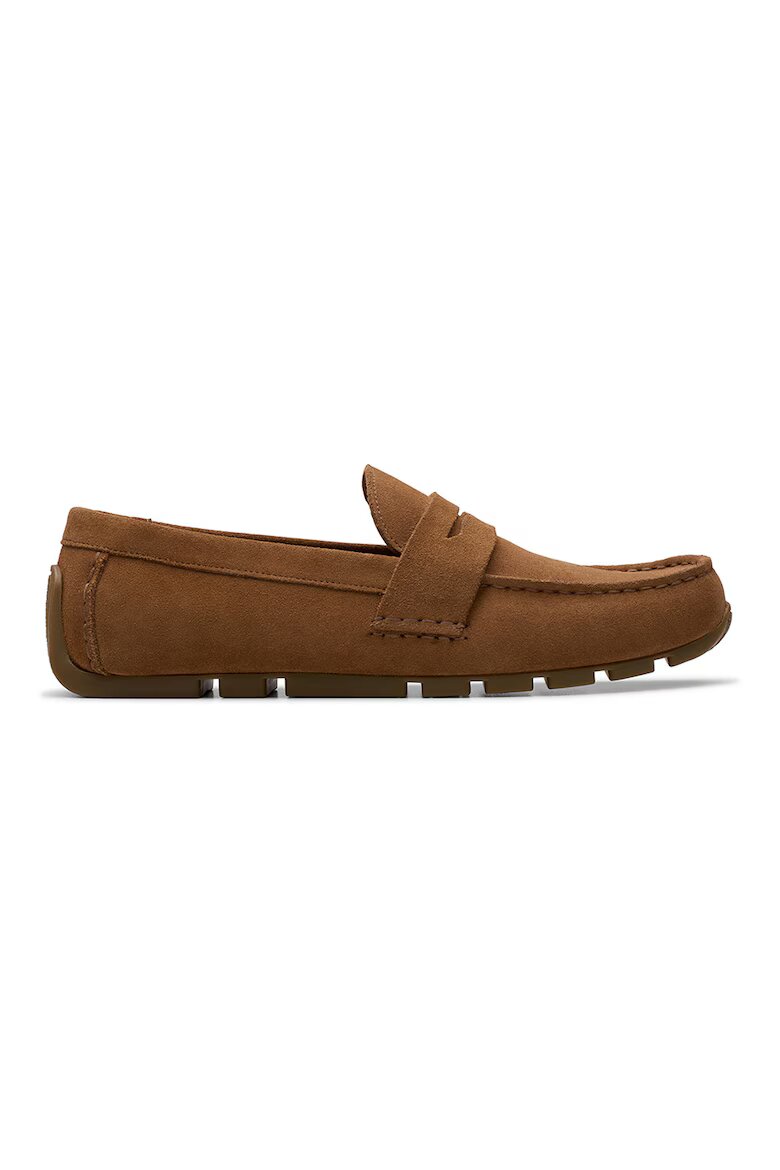 Clarks Велурени мокасини Corsley Bar Канелено кафяво