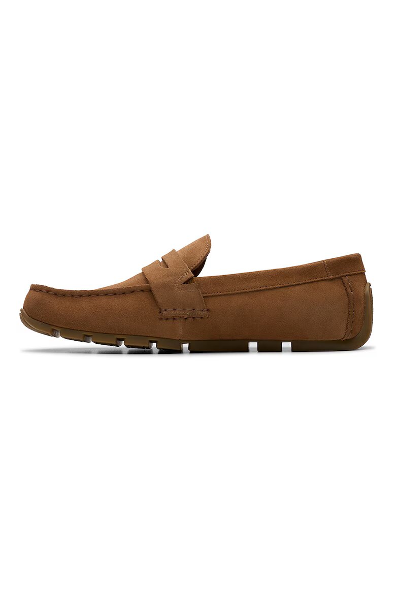 Clarks Велурени мокасини Corsley Bar Канелено кафяво